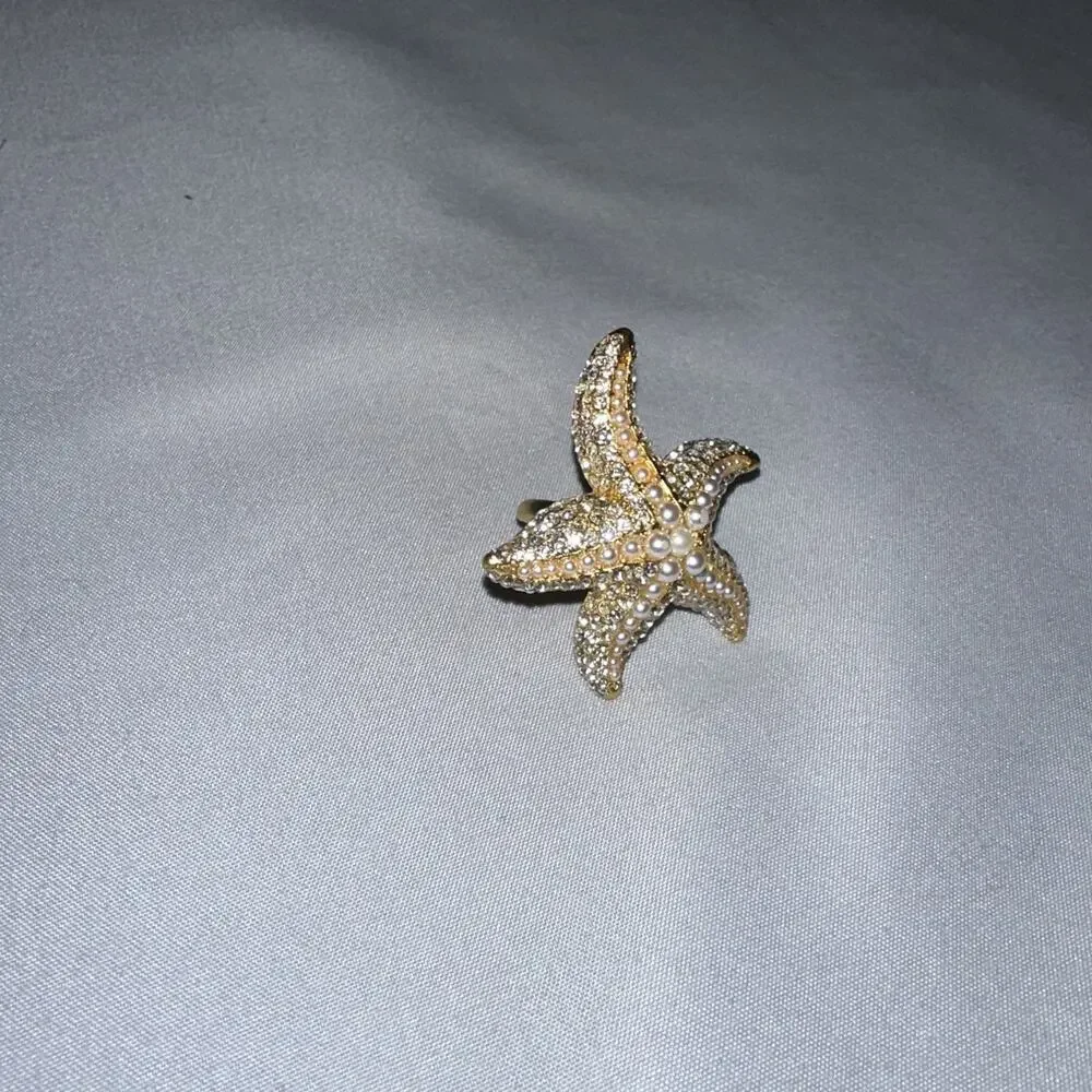 Kate Spade Sea Star Cocktail Ring Statement Piece KC909 Size 5